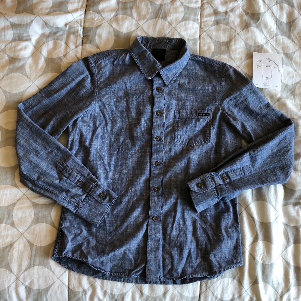 Oakley denim chambray button long sleeve shirt